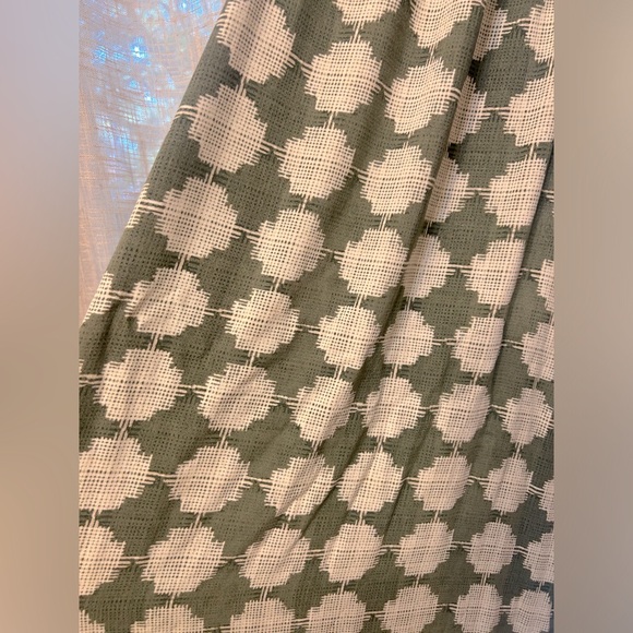 Merona Patterned Ivory and Green Strappy 70’s Retro Long Maxi Dress size Small. - Picture 7 of 7